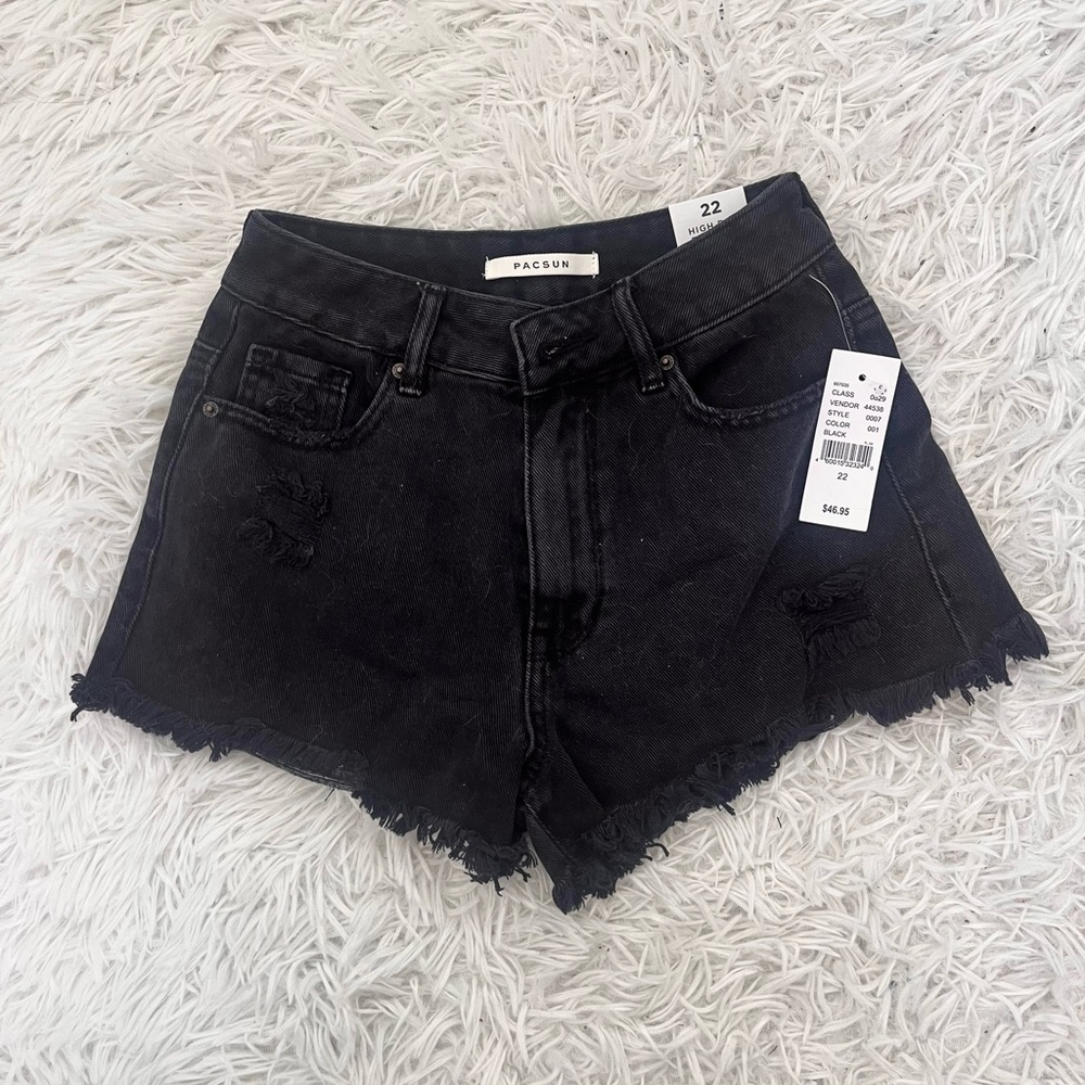 pacsun black ripped shorts